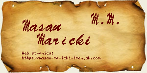 Mašan Maricki vizit kartica